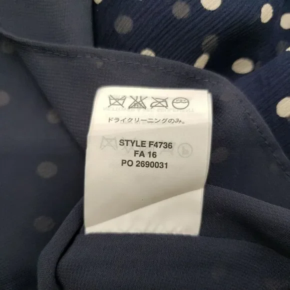 J Crew Shirt Womens 6 Silk Polka Dot Ruffle Long Sleeve F4736 Top - Picture 10 of 13